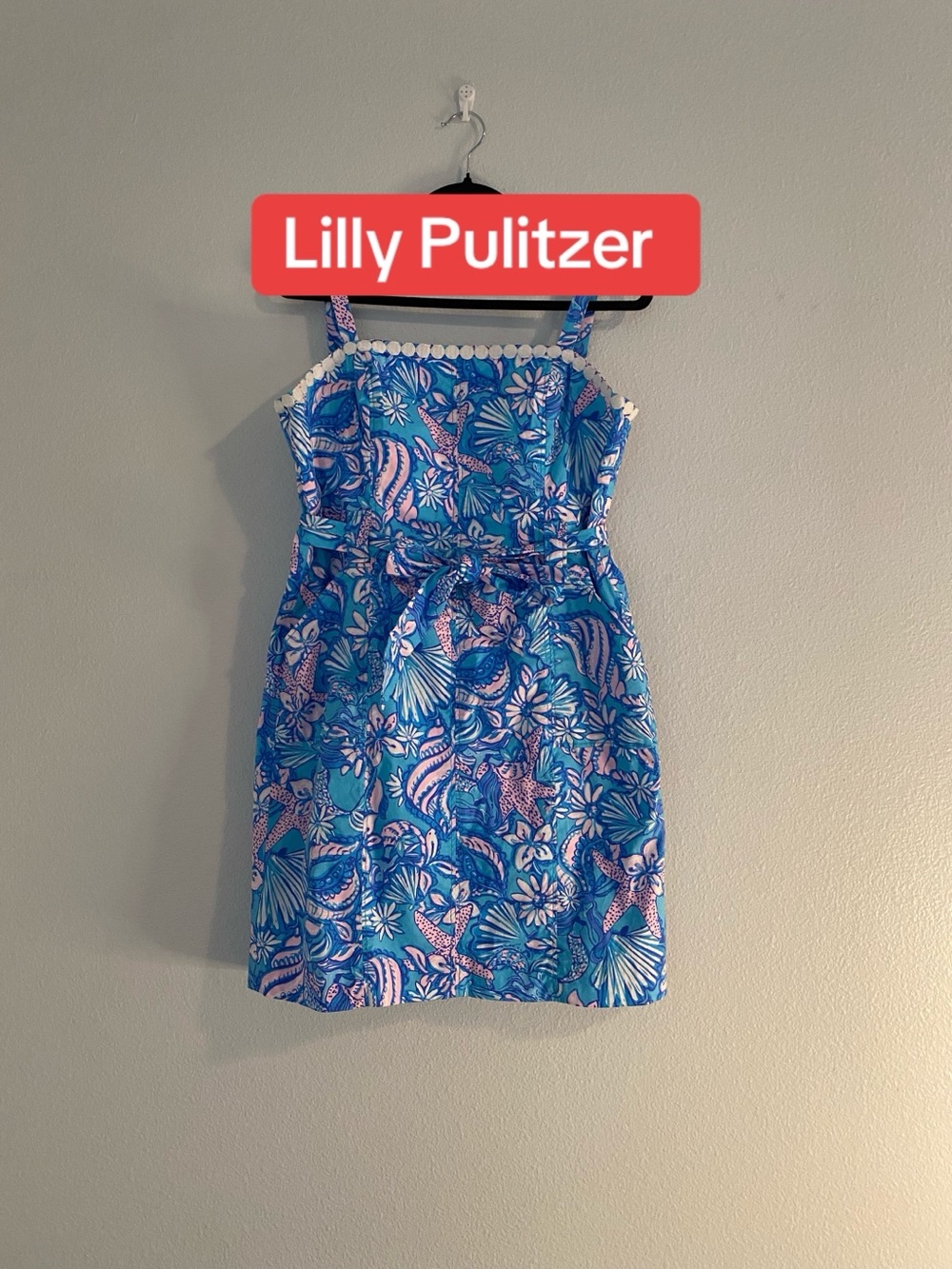 Lilly Pulitzer Turquoise & Pink Tropical Print Sundress